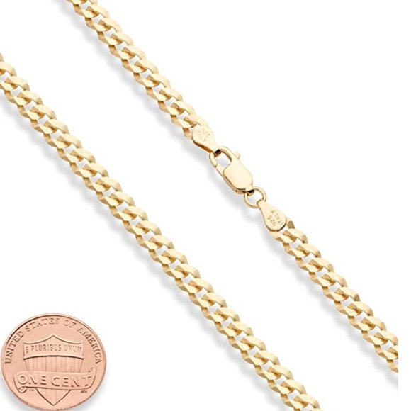 18k Solid Gold Over Sterling Silver 5mm Stamped - Picture 2 of 2